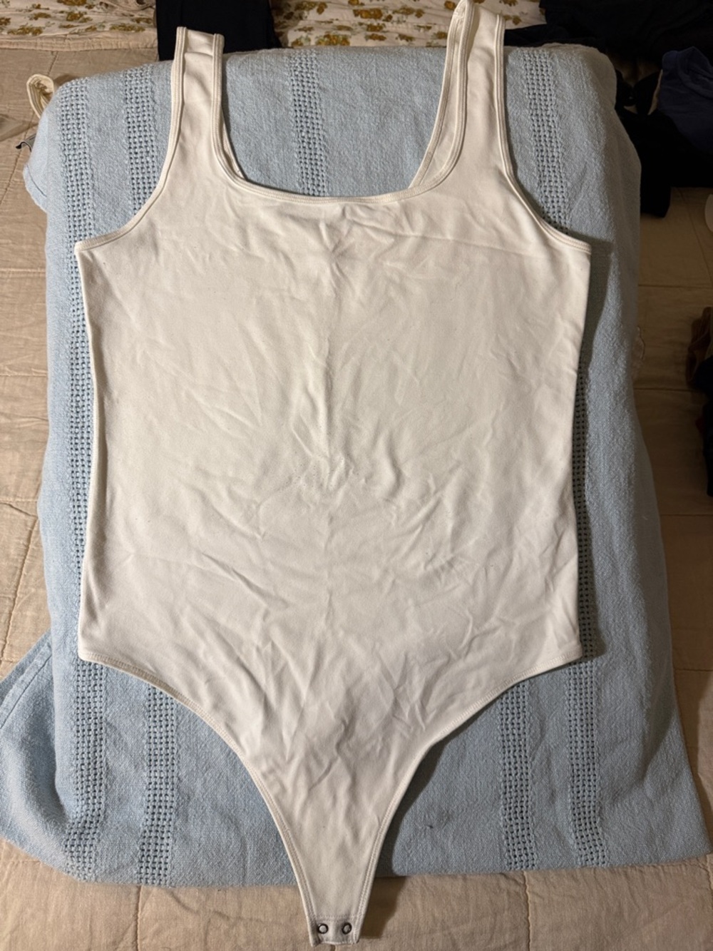 Abercrombie & Fitch Ivory Scoop-Neck Bodysuit